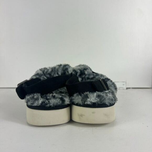 Koolaburra by UGG Fuzz'd Out Sandal Slipper Black & White Cheetah Size 8 39 - Picture 5 of 12